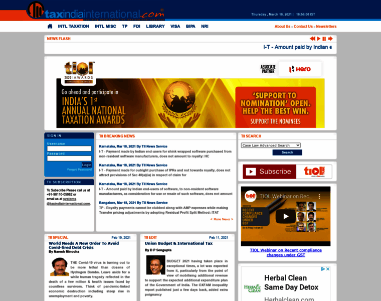 Taxindiainternational.com thumbnail
