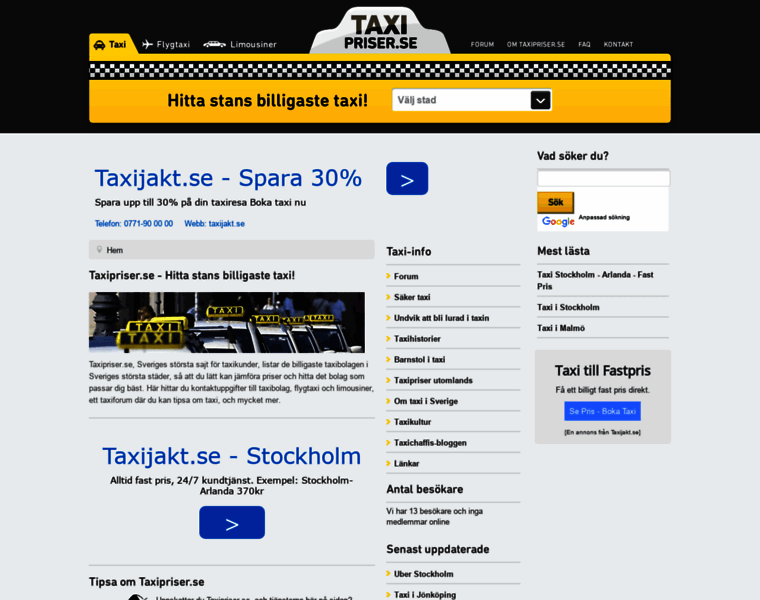 Taxipriser.se thumbnail