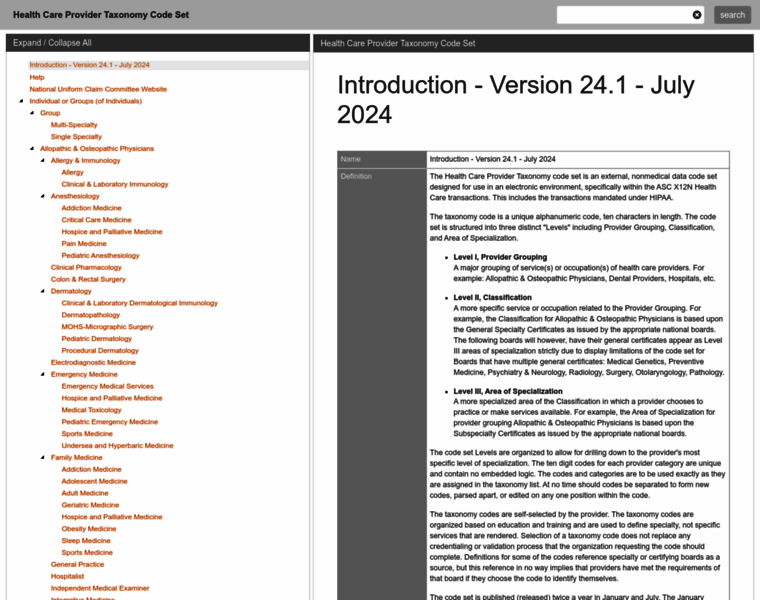 Taxonomy.nucc.org thumbnail Taxonomy.nucc.org thumbnail