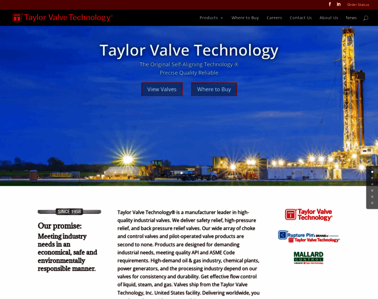 Taylorvalve.com thumbnail