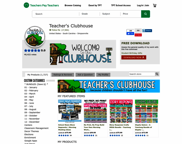 Teachersclubhouse.com thumbnail