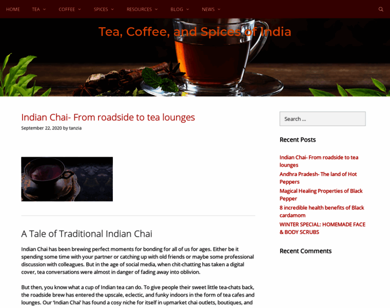 Teacoffeespiceofindia.com thumbnail