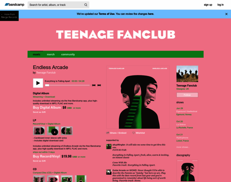 Teenage-fanclub.bandcamp.com thumbnail