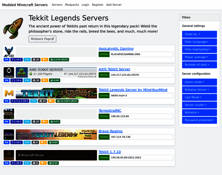 Tekkit-legends-servers.com thumbnail