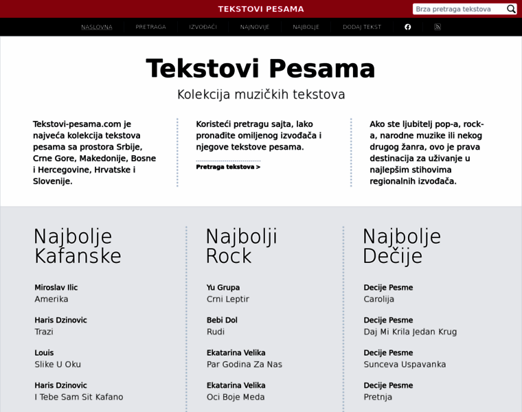 Tekstovi-pesama.com thumbnail Tekstovi-pesama.com thumbnail