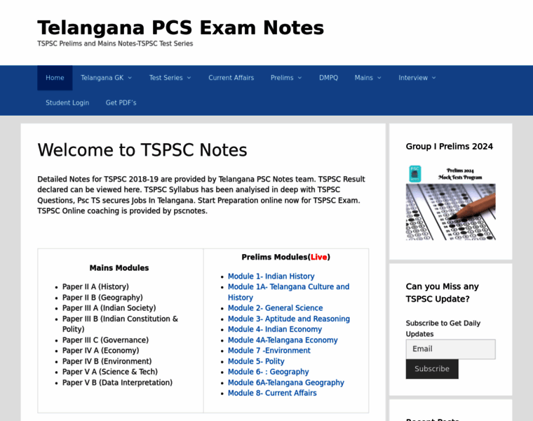 Telangana.pscnotes.com thumbnail