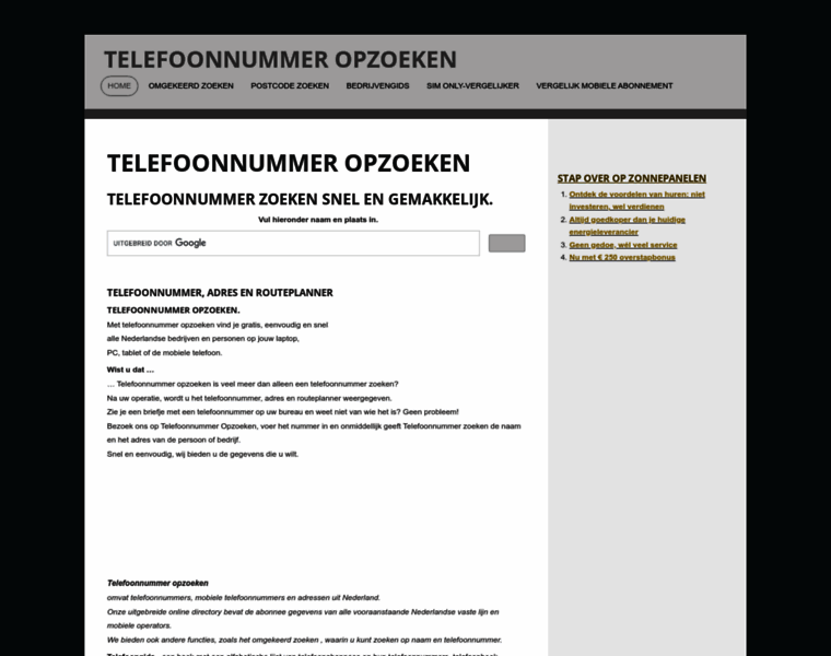 Telefoonnummer-opzoeken.nl thumbnail