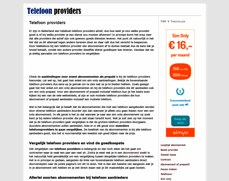 Telefoonproviders.org thumbnail