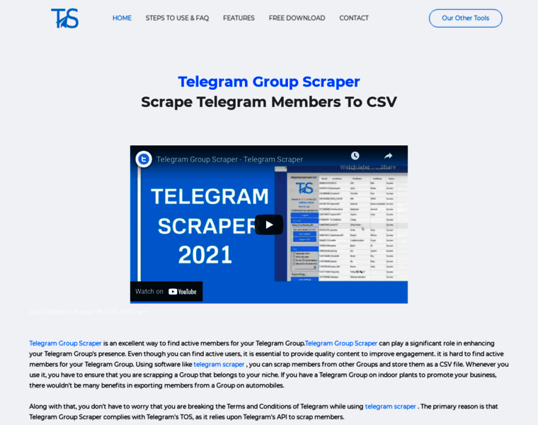 Telegramgroupscraper.com thumbnail