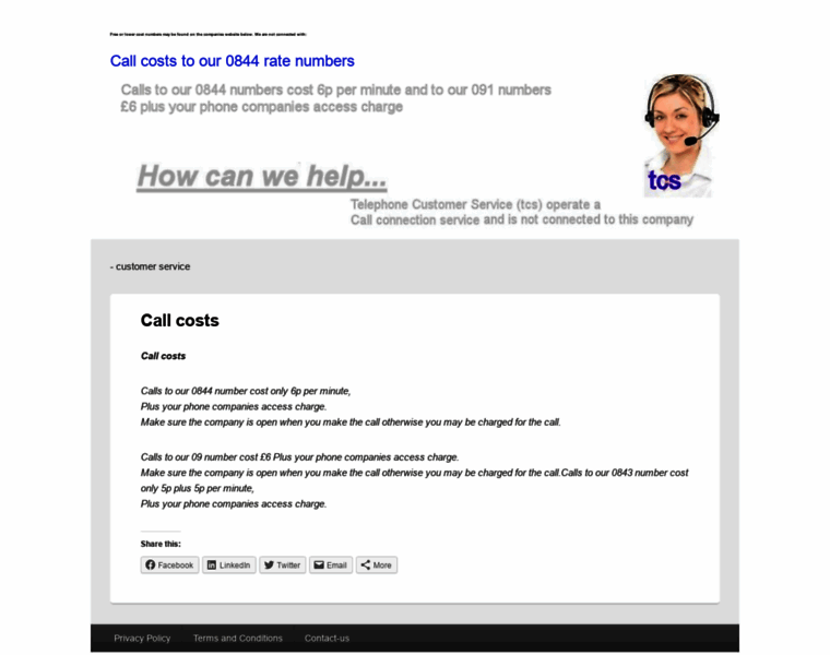 Telephone-customer-service.co.uk thumbnail