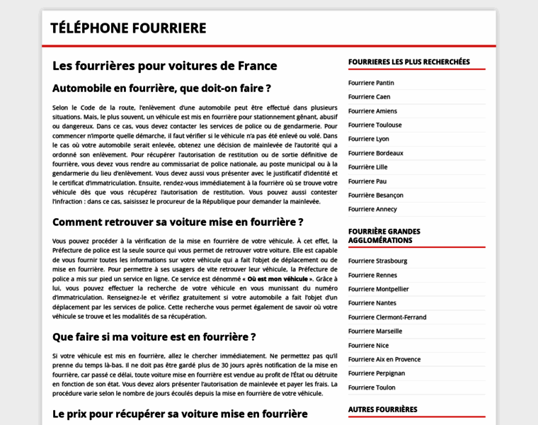 Telephone-fourriere.com thumbnail