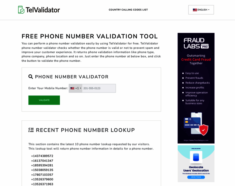 Telvalidator.com thumbnail