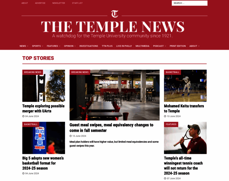Temple-news.com thumbnail