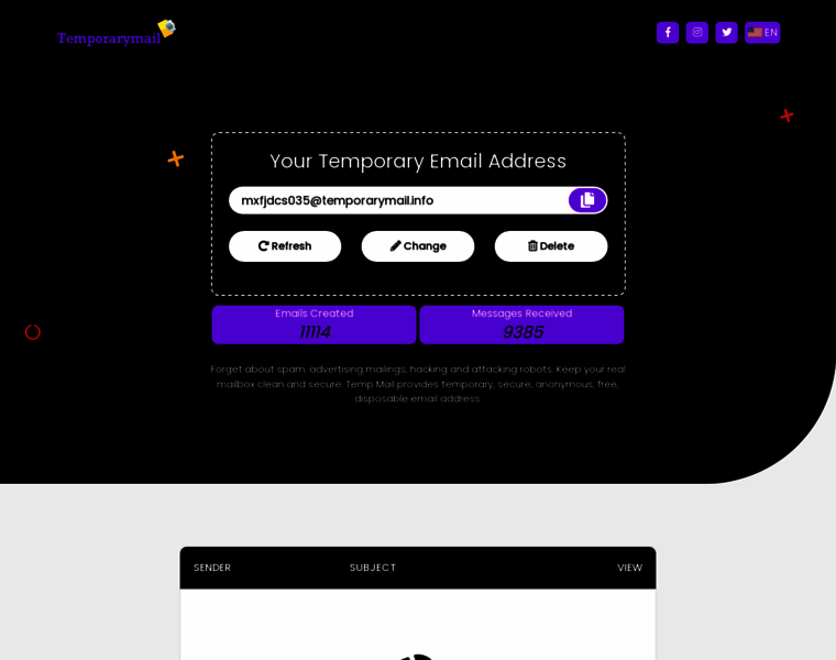 Temporarymail.info thumbnail Temporarymail.info thumbnail