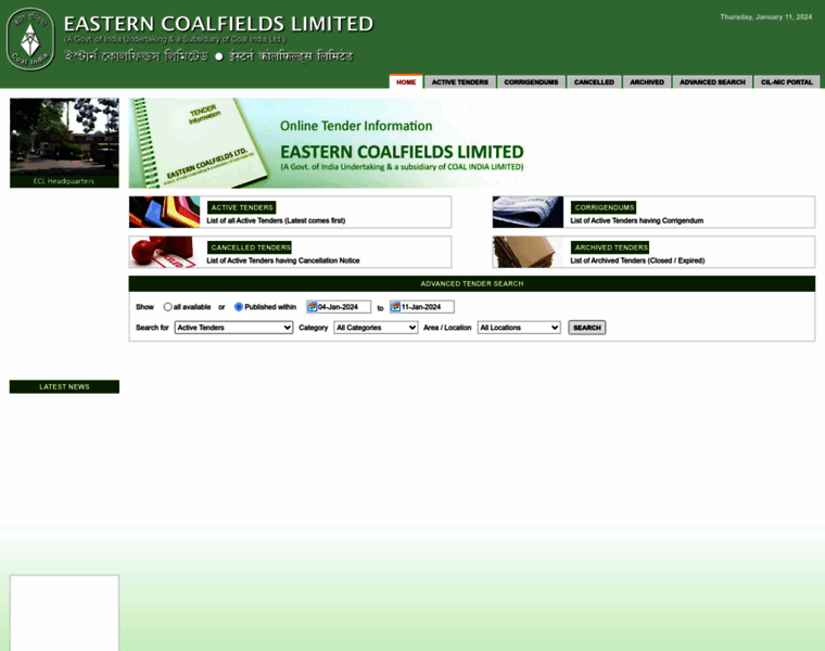 Tenders.secureloginecl.co.in thumbnail