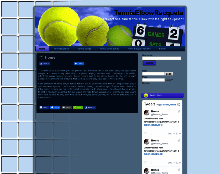 Tenniselbowracquet.com thumbnail