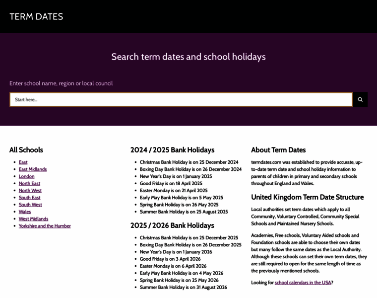 Termdates.com thumbnail Termdates.com thumbnail