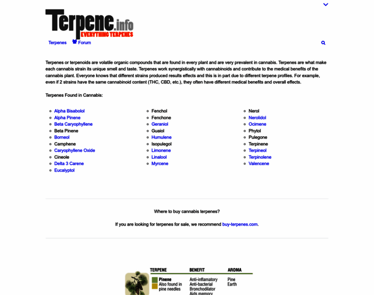 Terpene.info thumbnail