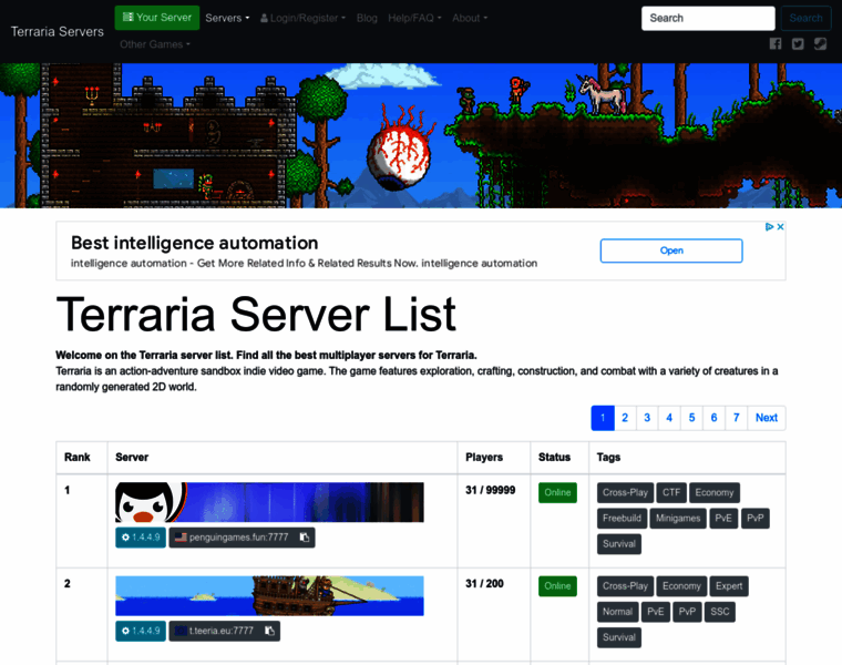 Terraria-servers.com thumbnail