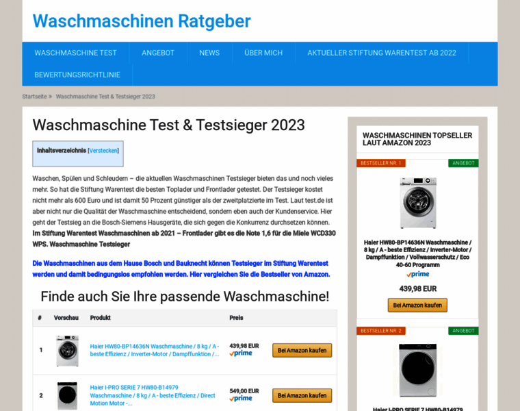 Testsieger-waschmaschinen.de thumbnail