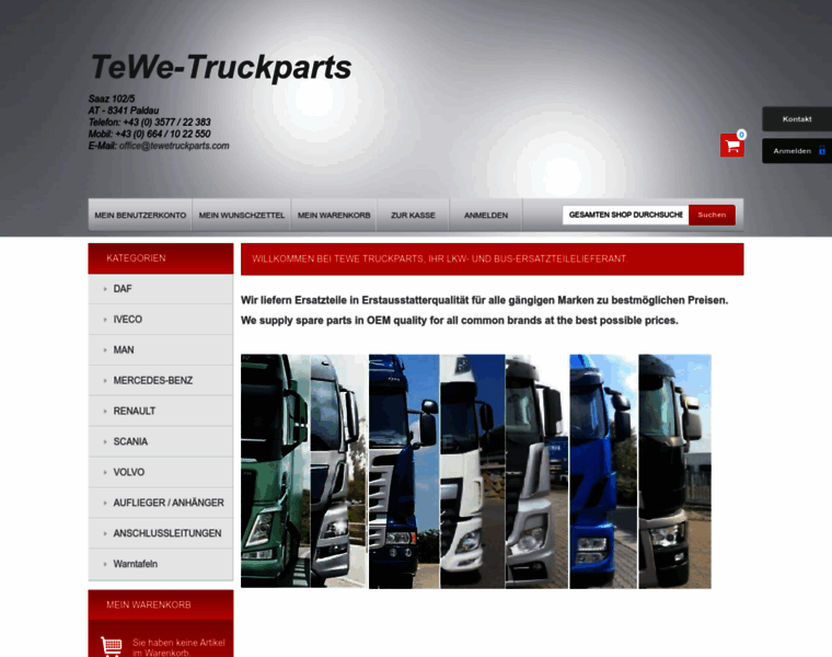 Tewetruckparts.com thumbnail