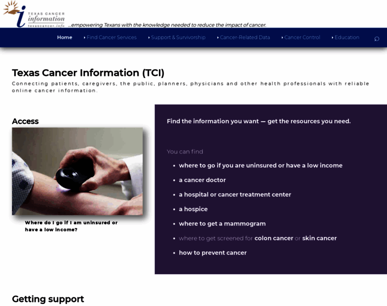 Texascancer.info thumbnail