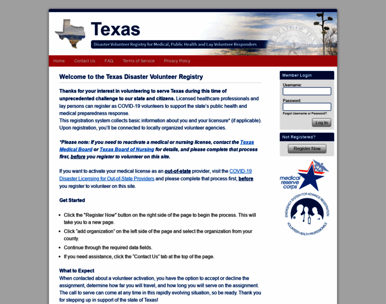 Texasdisastervolunteerregistry.org thumbnail