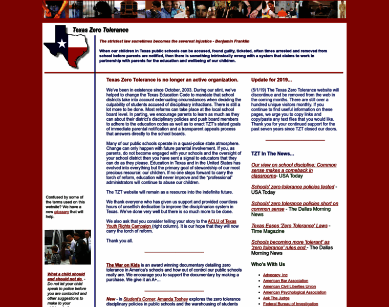 Texaszerotolerance.com thumbnail