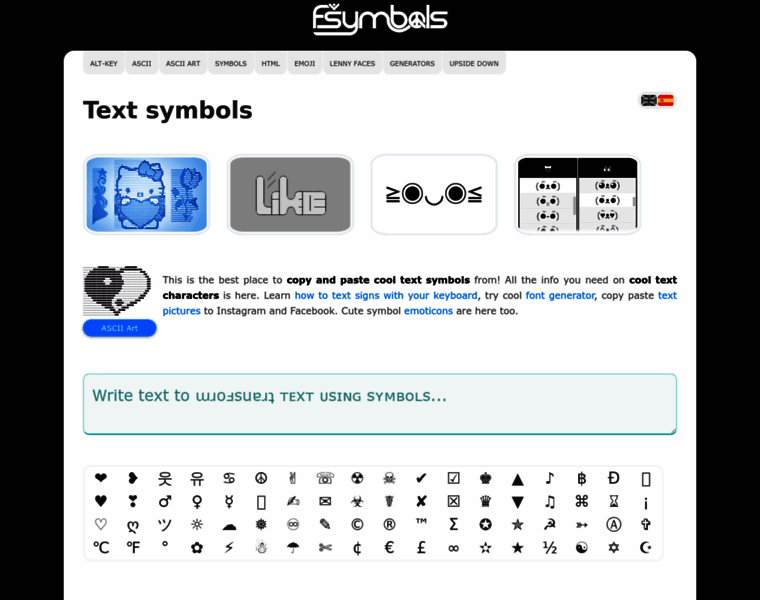 Text-symbols.com thumbnail