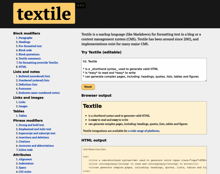 Textile-lang.com thumbnail