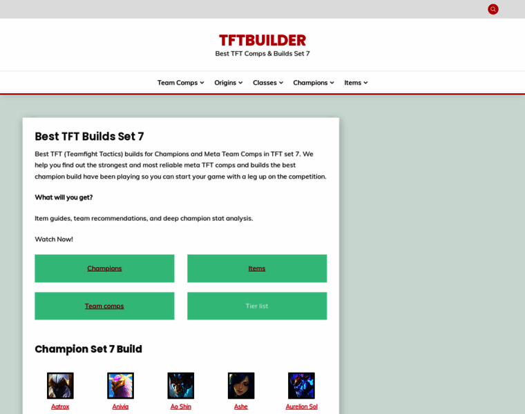 Tftbuilder.com thumbnail