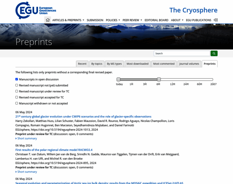 The-cryosphere-discuss.net thumbnail