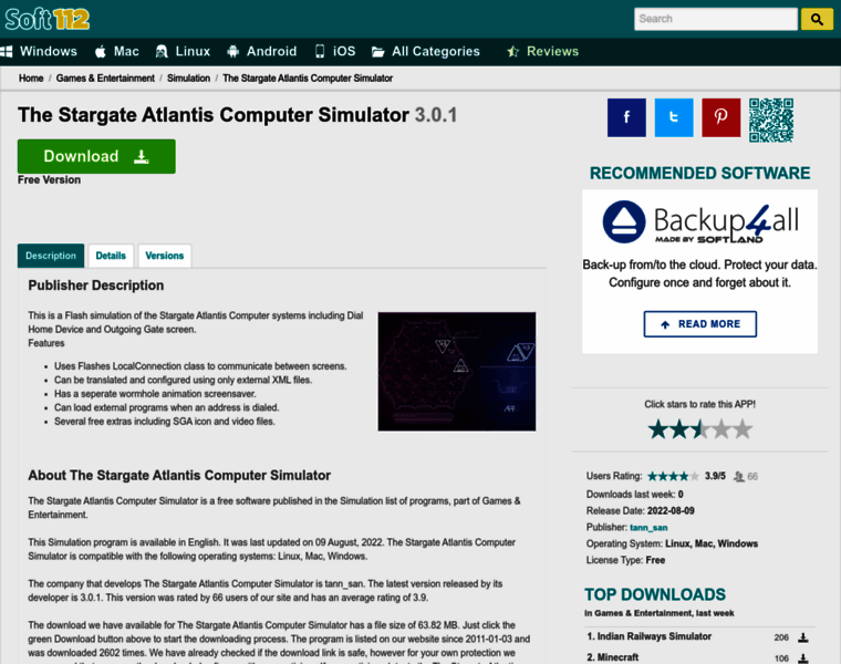 The-stargate-atlantis-computer-simulator.soft112.com thumbnail