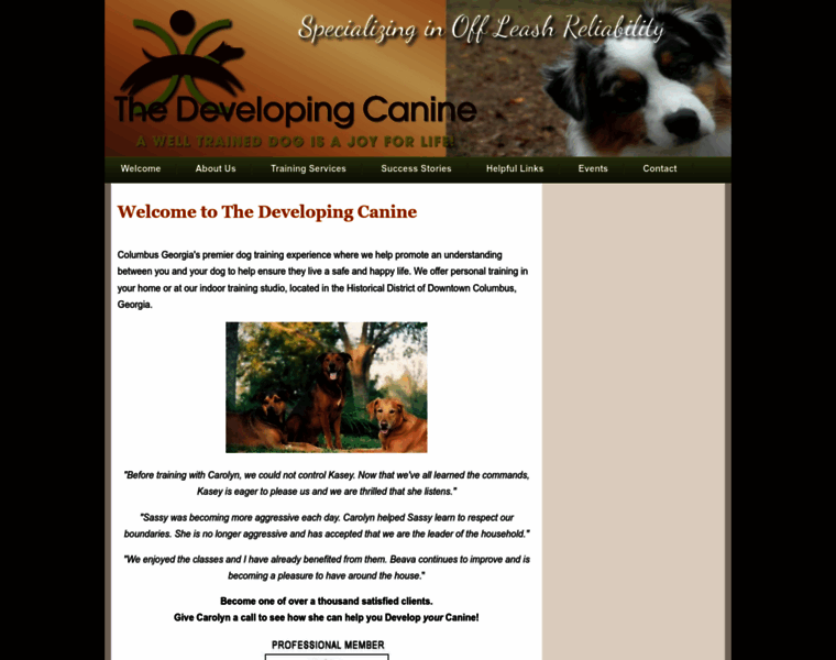 Thedevelopingcanine.com thumbnail