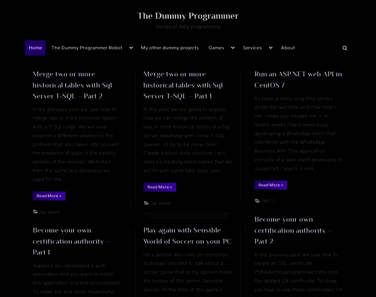 thedummyprogrammer.com at WI. The Dummy Programmer - Stories of daily ...