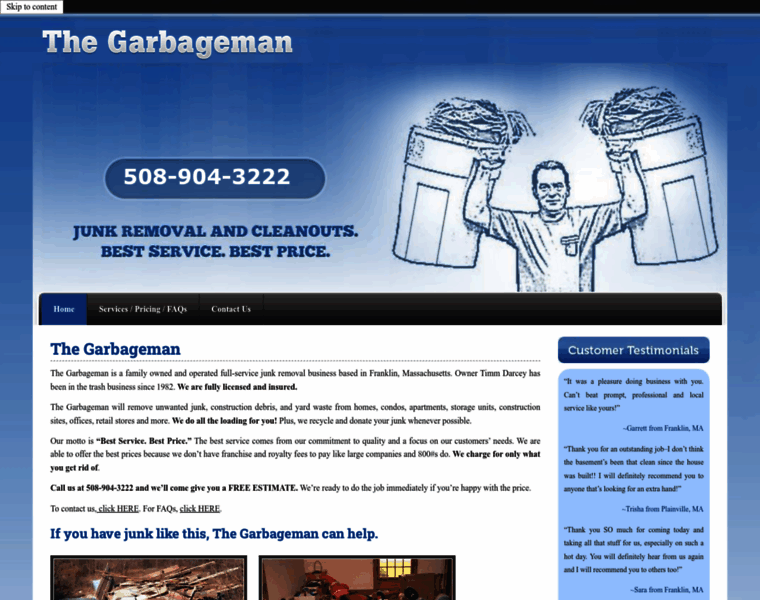 Thegarbagemanfranklin.com thumbnail