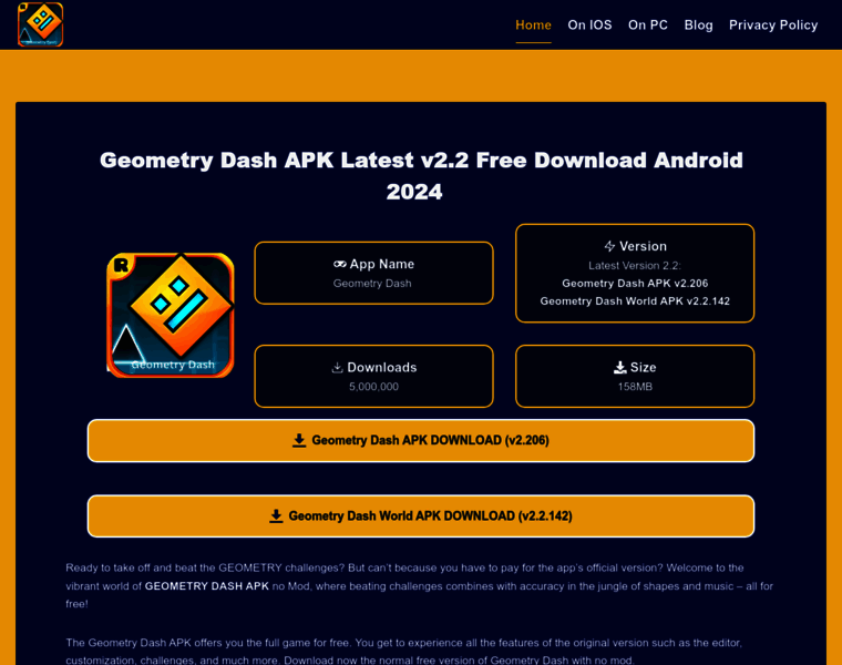 Thegeometrydash.net thumbnail