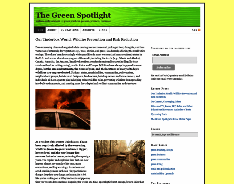 Thegreenspotlight.com thumbnail