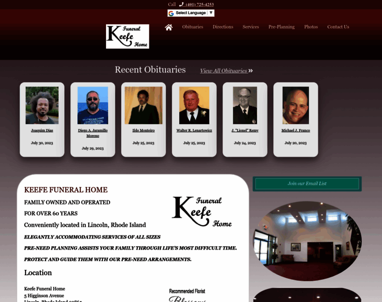 Thekeefefuneralhome.com thumbnail