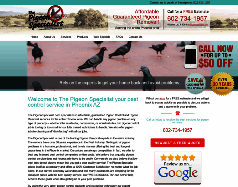 Thepigeonspecialistphx.com thumbnail
