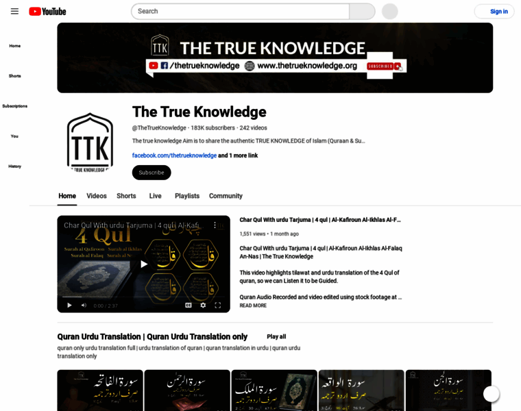 Thetrueknowledge.org thumbnail