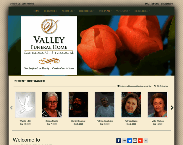 Thevalleyfuneralhome.com thumbnail