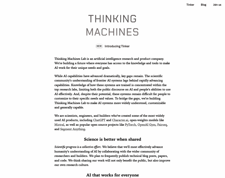 Thinkingmachines.ai thumbnail