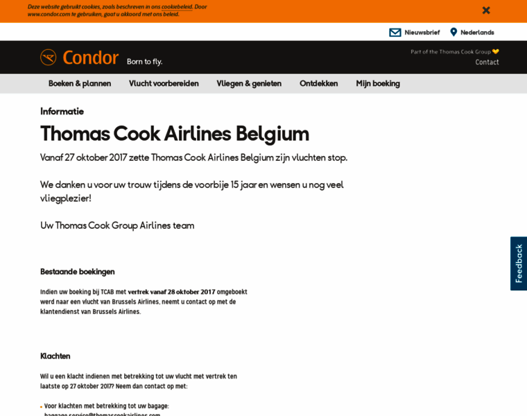 Thomascookairlines.be thumbnail