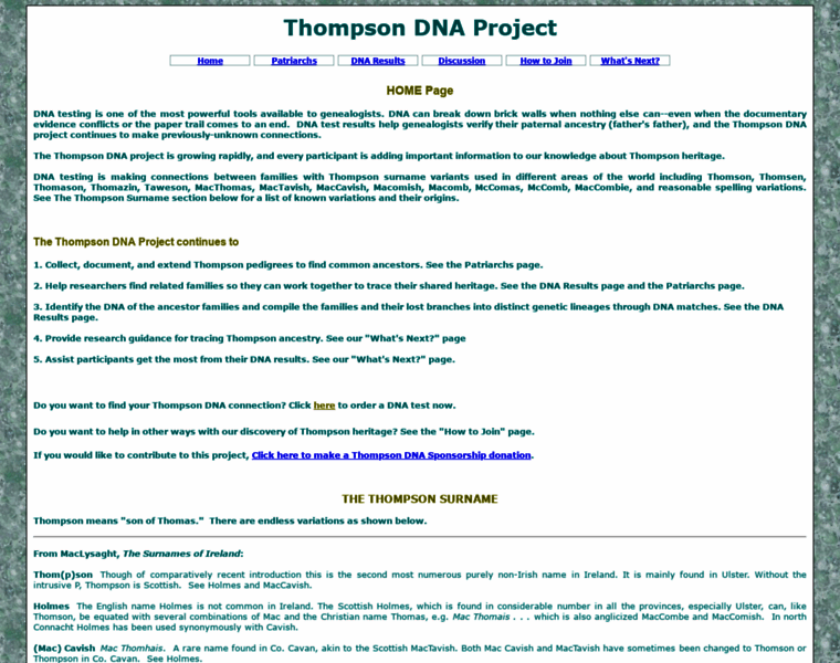 Thompsonfamilies.org thumbnail