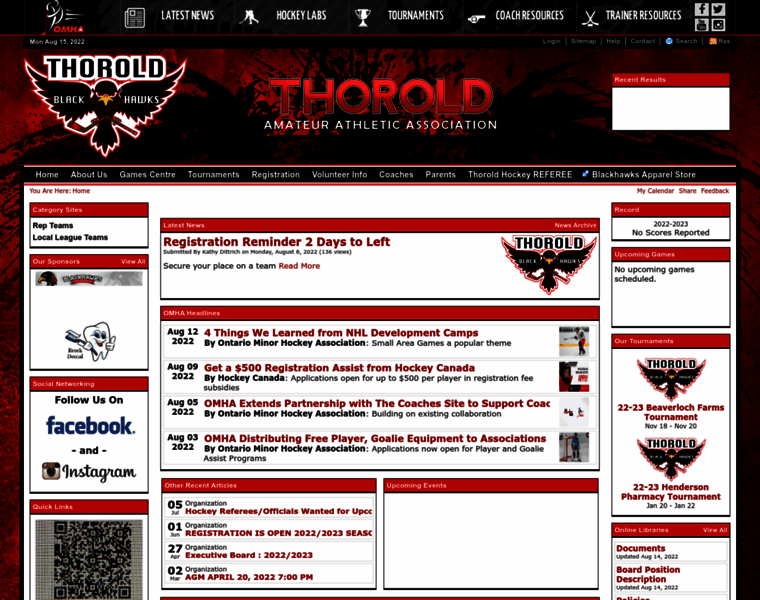 Thoroldminorhockey.com thumbnail