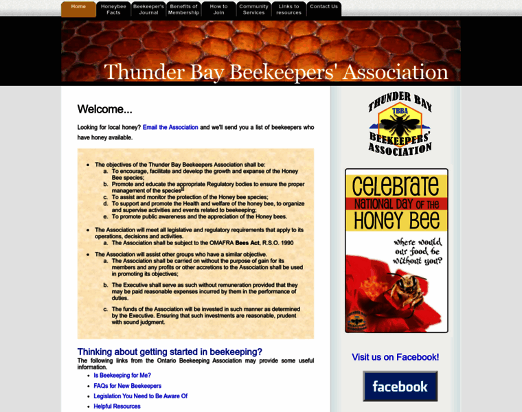 Thunderbaybeekeepersassociation.ca thumbnail