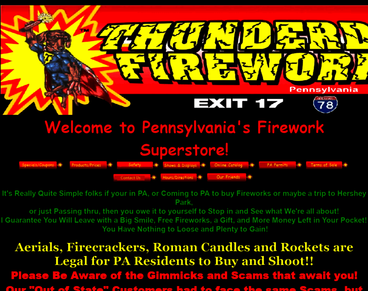 Thunderdogfireworks.com thumbnail