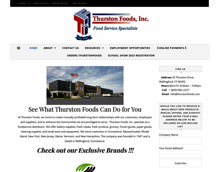 Thurstonfoods.com thumbnail