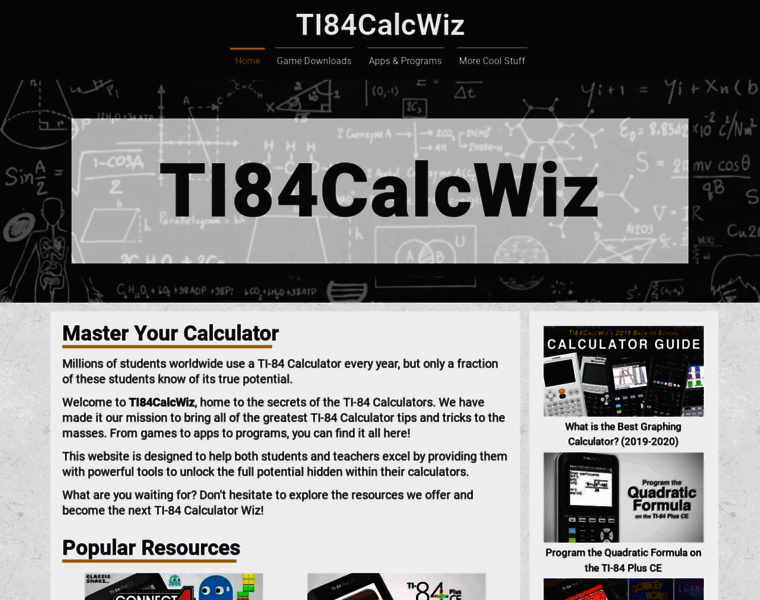 Ti84calcwiz.com thumbnail